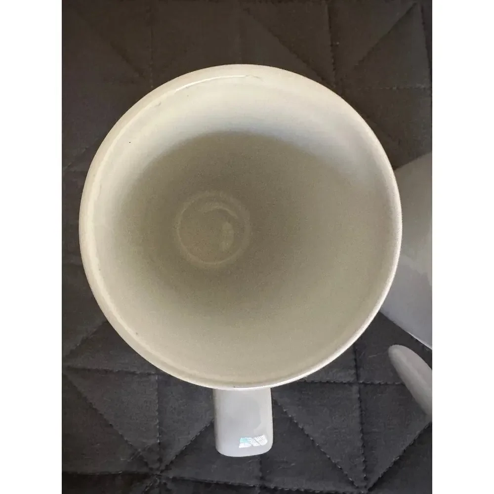Starbucks Mermaid Logo White Coffee Cups 2007 Open Handle 9oz set of 2